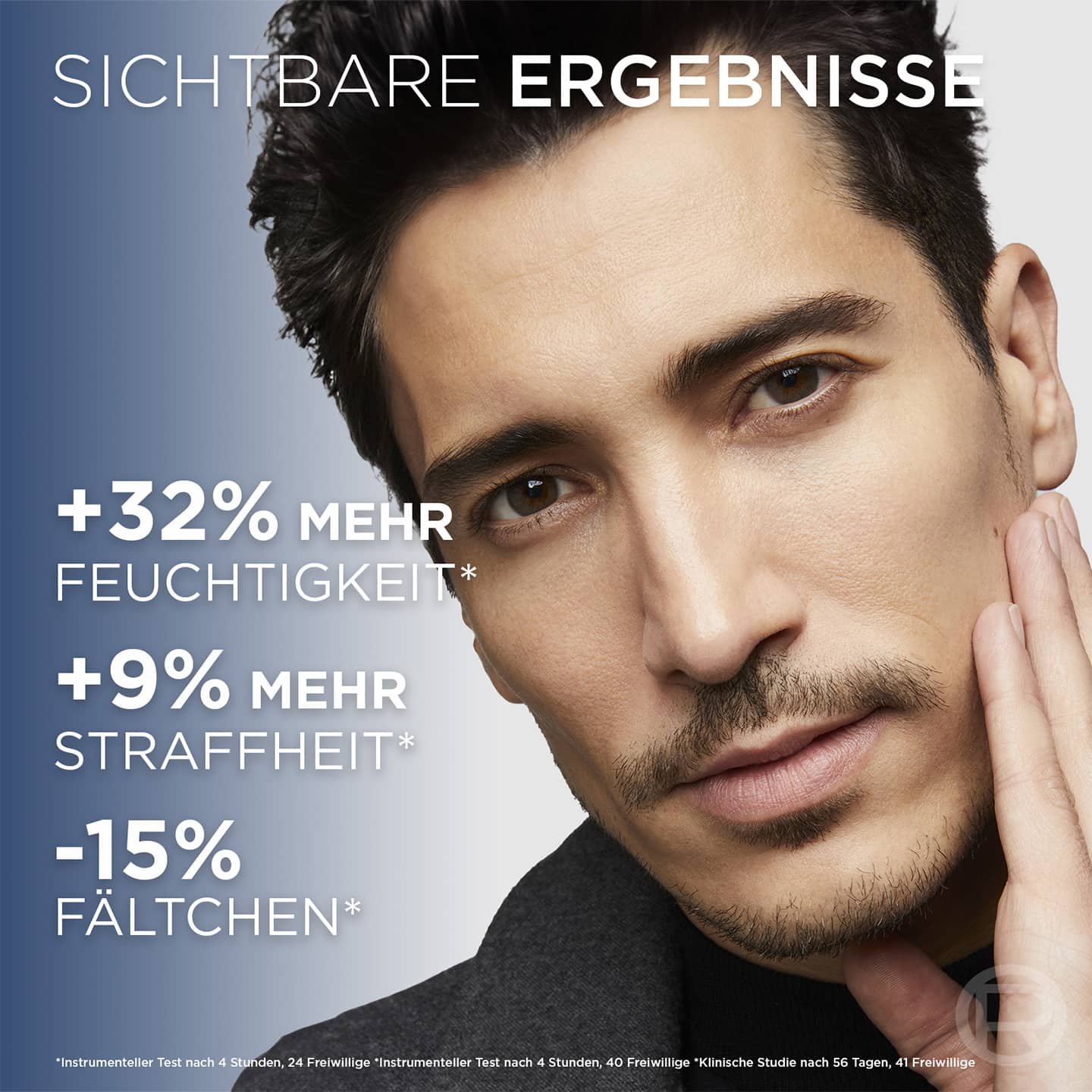 Sichtbare Ergebnisse: Mann hält eine Hand an seine Wange